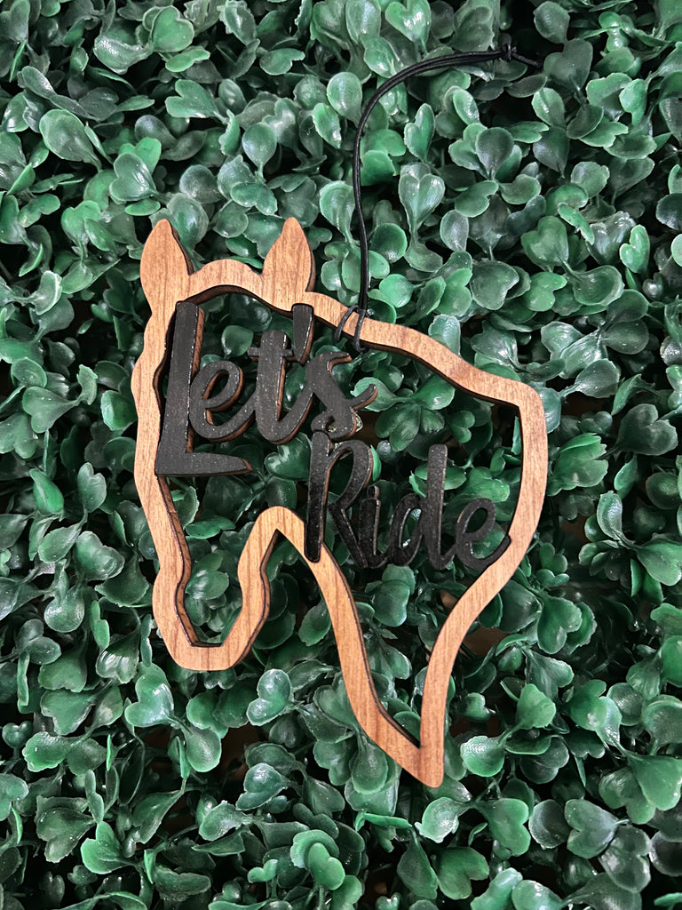 "Let's Ride" Horse Car Charm