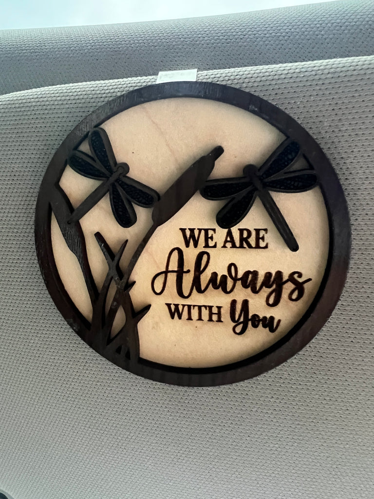 Dragonfly "We Are Always with You" Car Visor Clip On Charm
