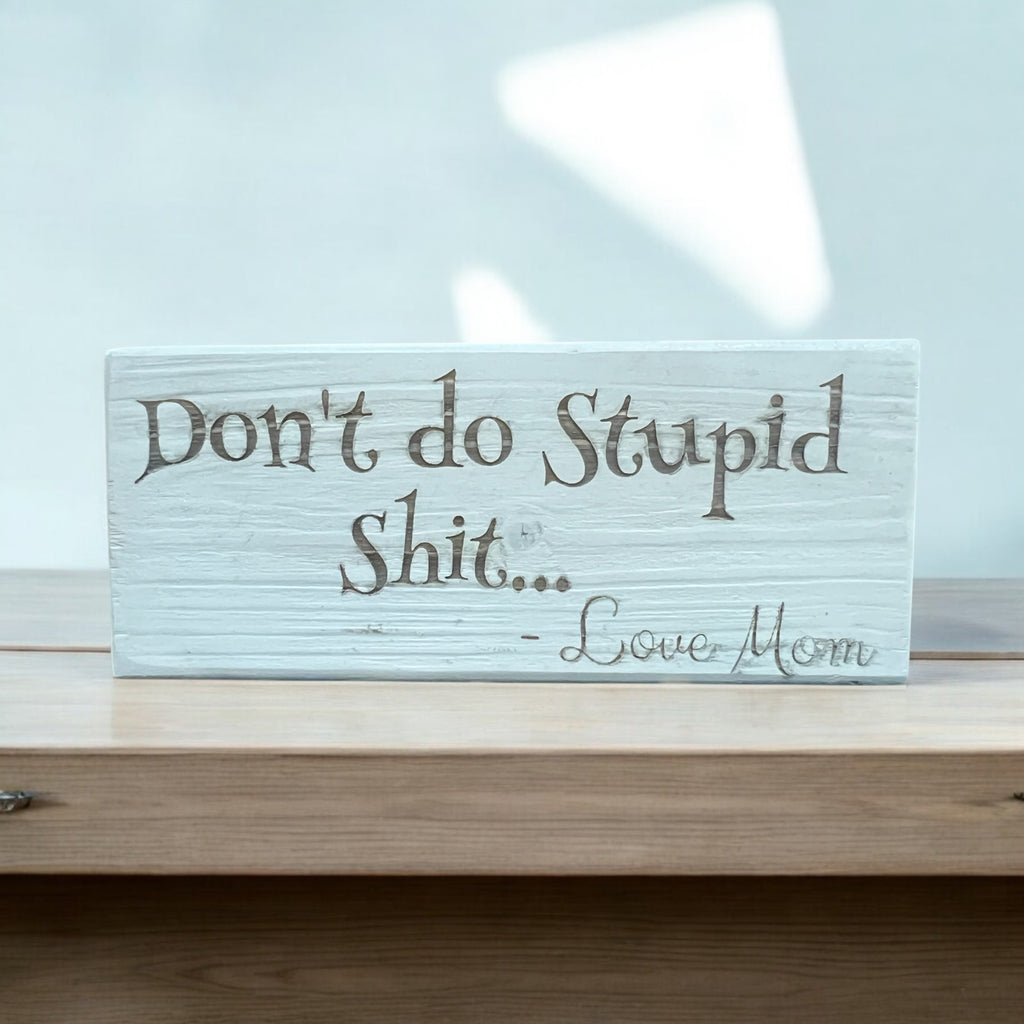 Don't Do Stupid Shit... Shelf Sitter Sign