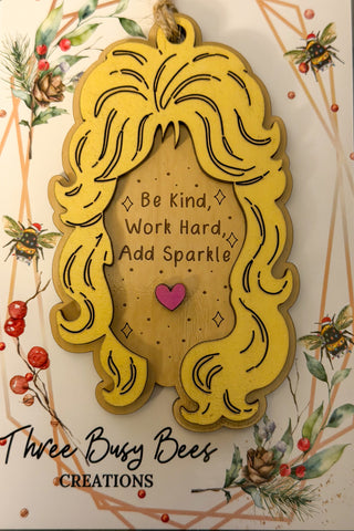 Dolly Sparkle with Big Hair Ornament