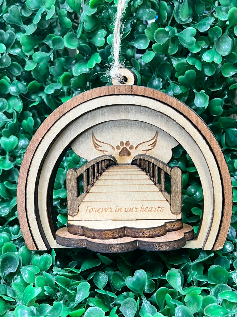 Deluxe Pet Memorial  "Forever in Our Hearts" Christmas Ornament