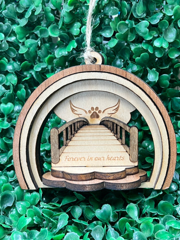 Deluxe Pet Memorial  "Forever in Our Hearts" Christmas Ornament