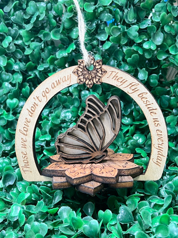 Deluxe Butterfly "They Fly Beside Us" Christmas Ornament