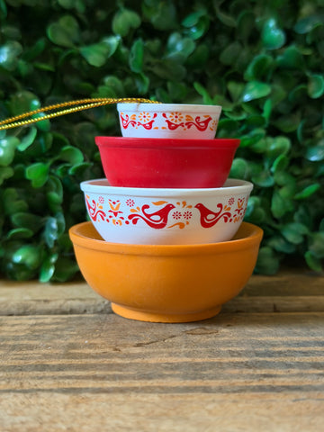 Mini Pyrex Inspired Friendship Bowls Christmas Ornament