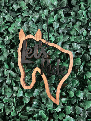 "Let's Ride" Horse Car Charm