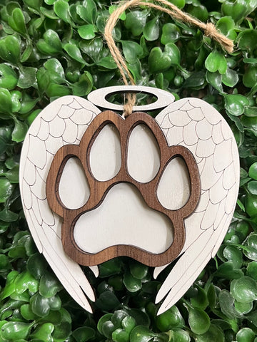 Pet Paw Print Memorial Christmas Ornament