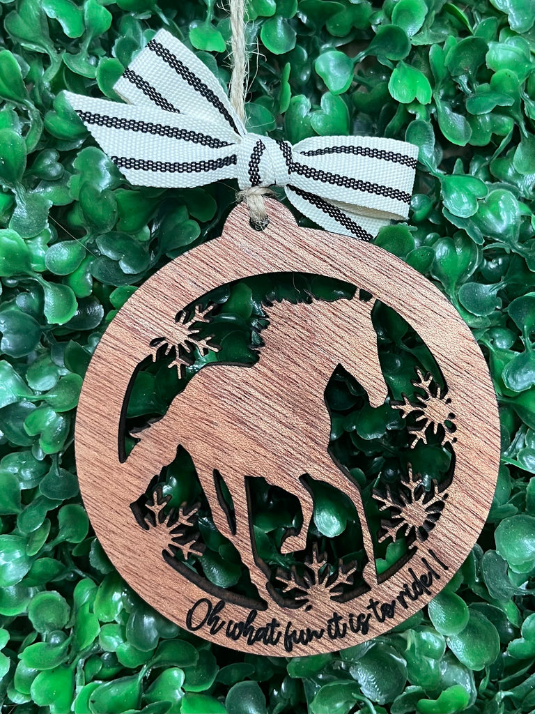 Oh What Fun It is to Ride Horse Cutout Ornament