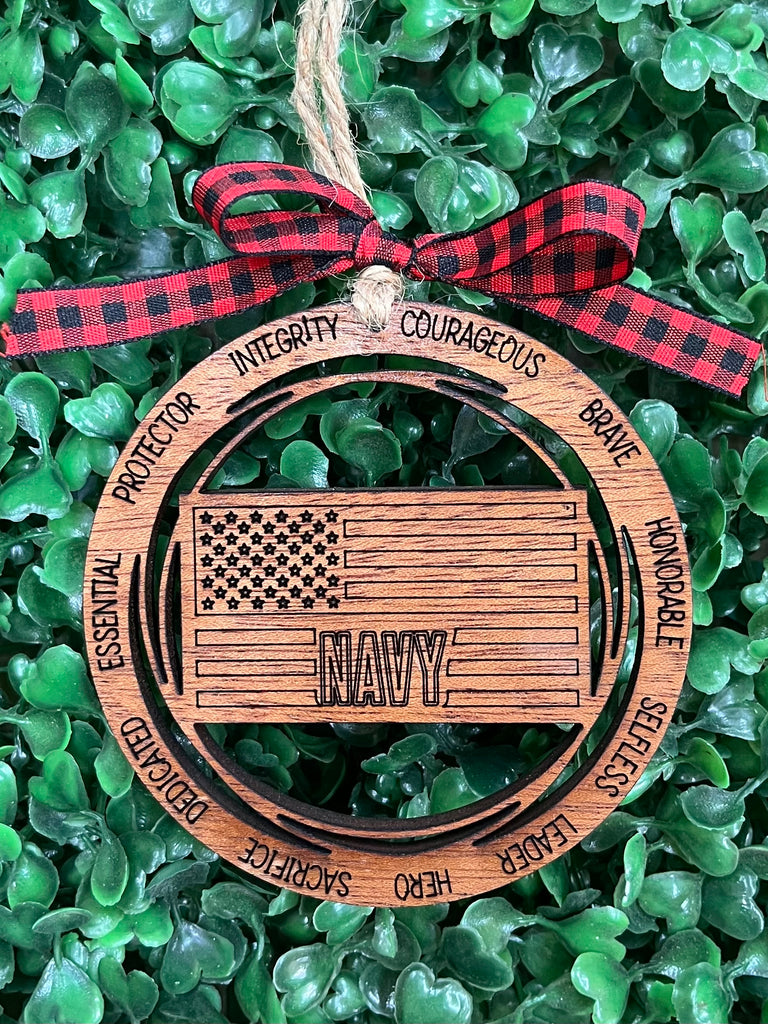Navy Christmas Ornament