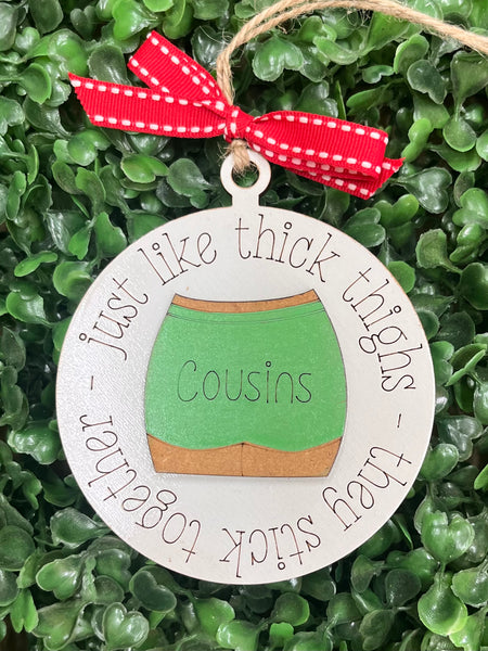 Just Like Thick Thighs Christmas Ornaments