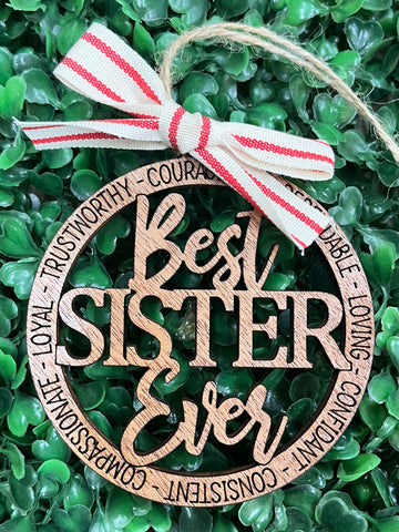 Best Sister Ever Christmas Ornament