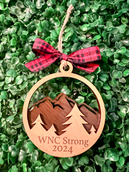 Customizable Mountain Christmas Ornament