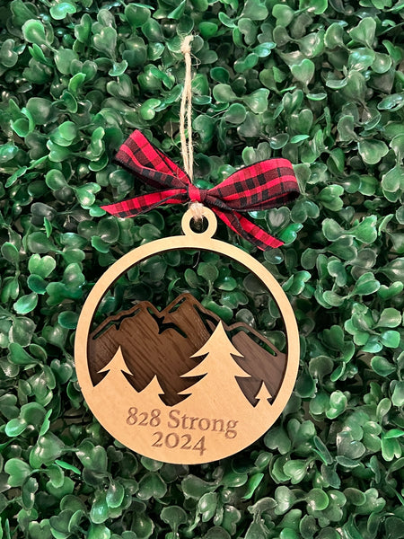 Customizable Mountain Christmas Ornament