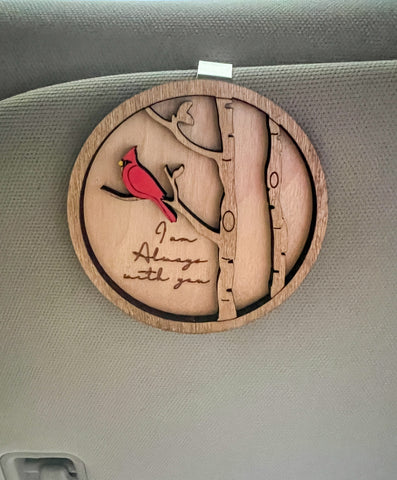 Cardinal "I Am Always with You" Car Visor Clip On Charm