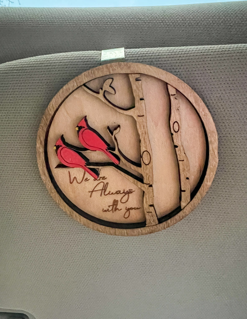 Cardinal "We Are Always with You" Car Visor Clip On Charm