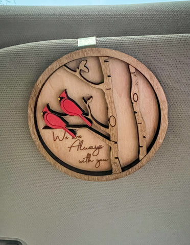 Cardinal "We Are Always with You" Car Visor Clip On Charm