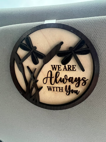 Dragonfly "We Are Always with You" Car Visor Clip On Charm