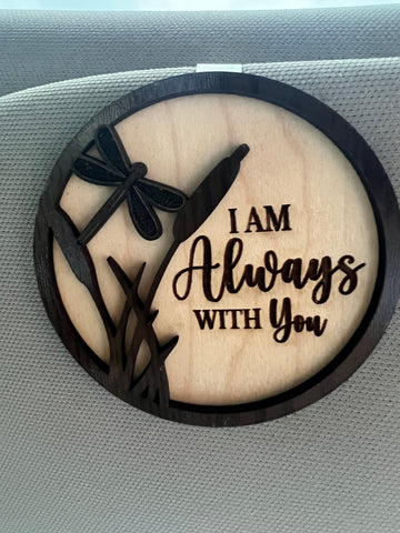Dragonfly "I Am Always with You" Car Visor Clip On Charm