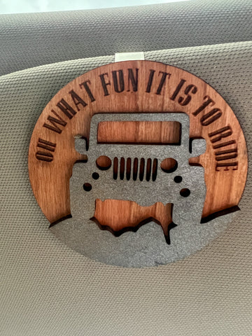 "Oh What Fun it is to Ride" Car Visor Clip On Charm