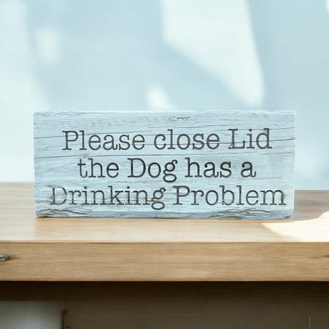 Please Close the Lid... Shelf Sitter Sign