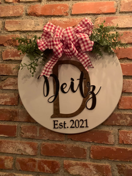 Personalized Door Hanger Sign