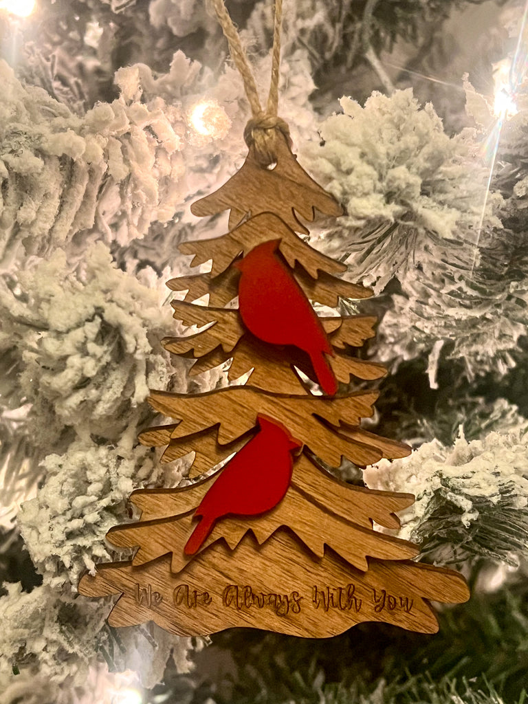Cardinals in Tree Christmas Ornament