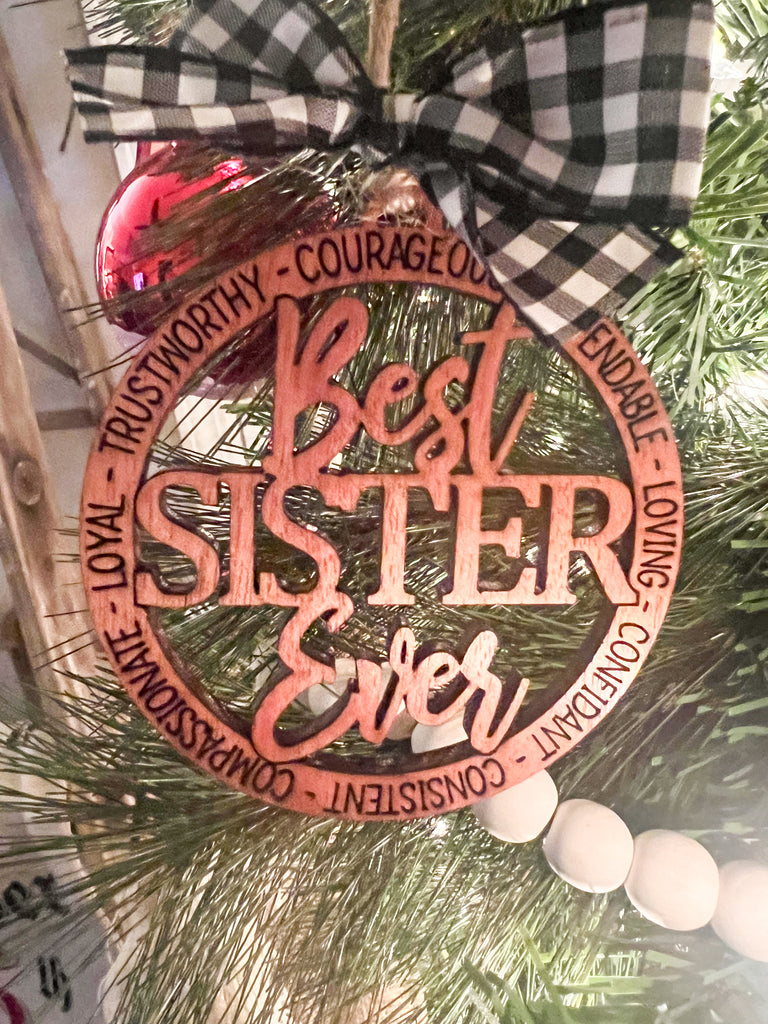 Best Sister Ever Christmas Ornament