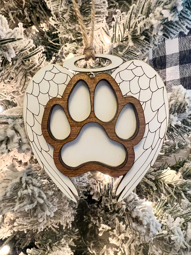 Pet Paw Print Memorial Christmas Ornament