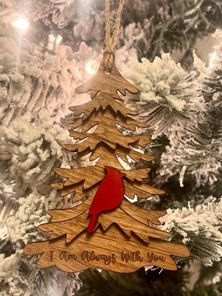 Cardinal in Tree Christmas Ornament